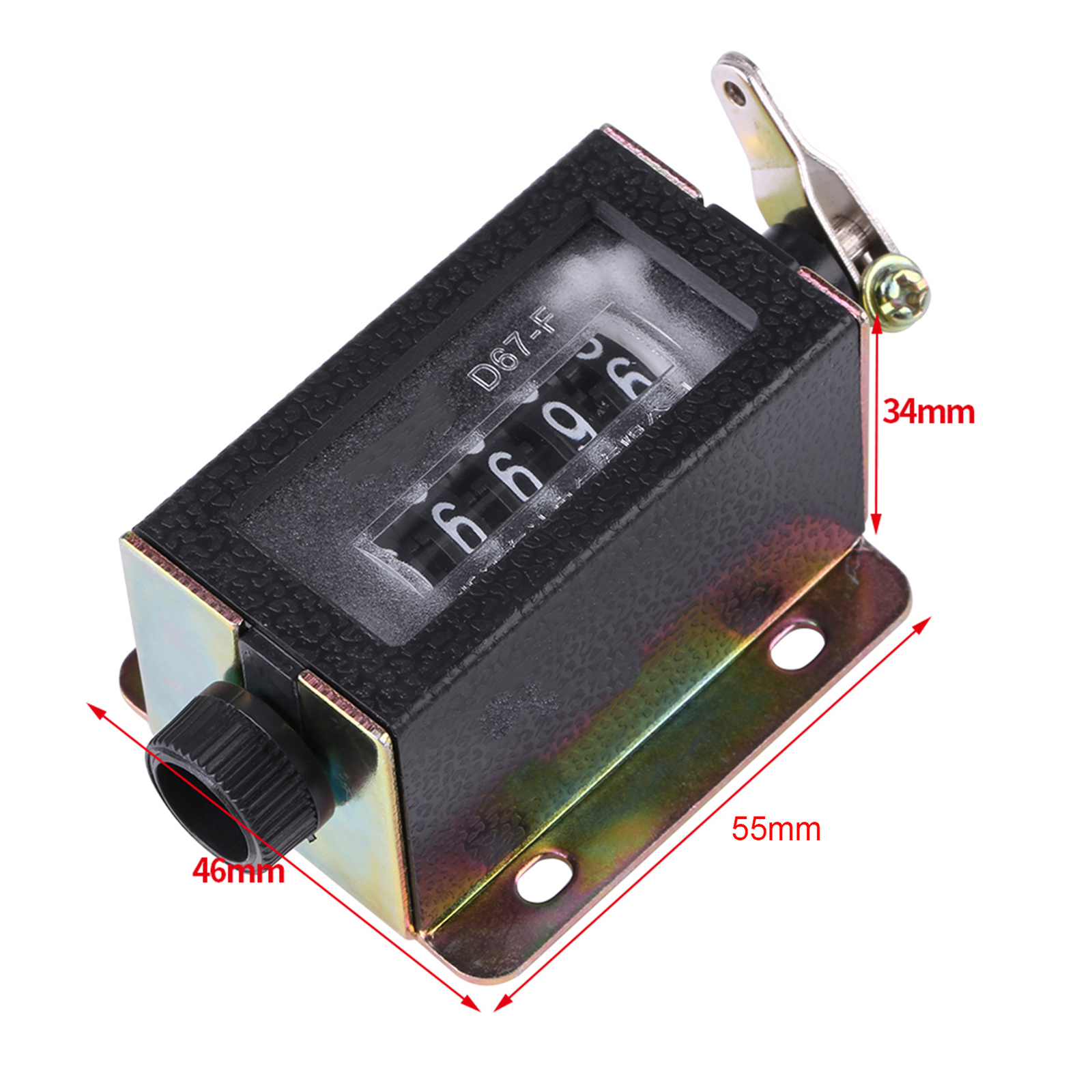 D67‑F 5 Digit Mechanical Resettable Manual Hand Pull Stroke Tally Counter