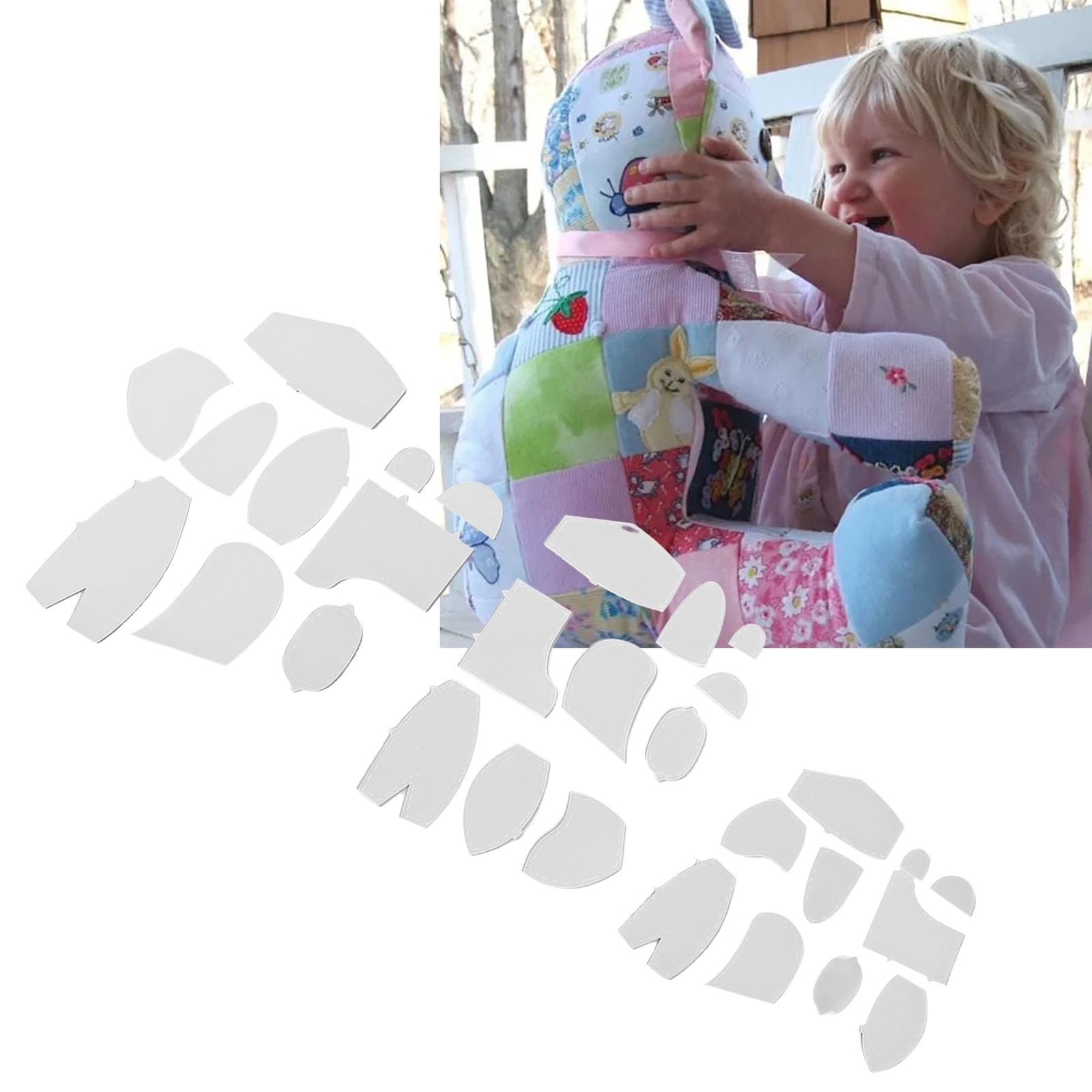 30 Pcs Memory Bear Sewing Patterns Template, Memory Bear Acrylic Template Rul...