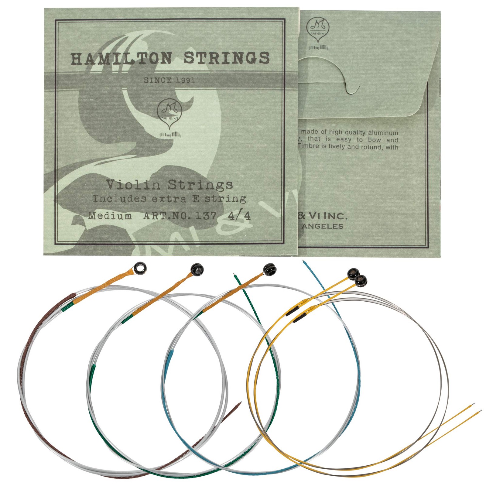 Hamilton Violin Strings 4/4 Full Set (GDAE) + Extra E - Germany Steel