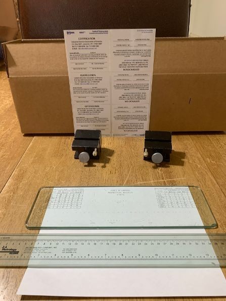 Jones & Lamson Optical Comparator Calibration items for Rent.