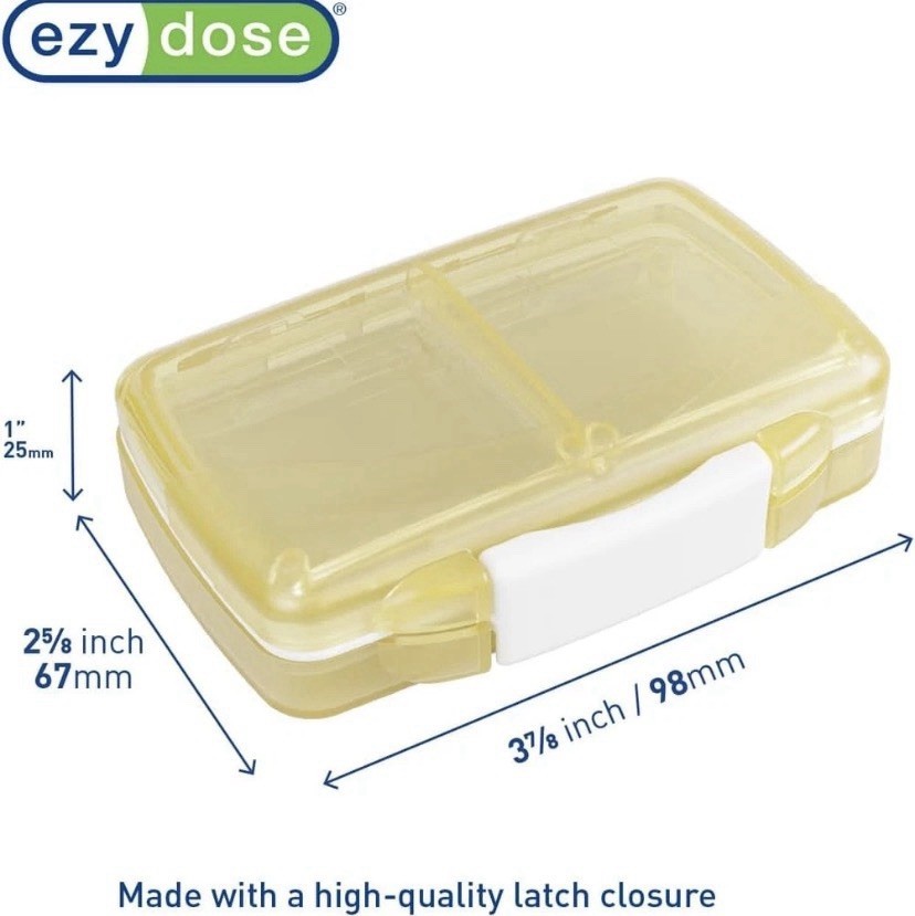 2 X EZY DOSE Moisture-Proof Pill Case, Medicine Planner, Vitamin Small, Creamy