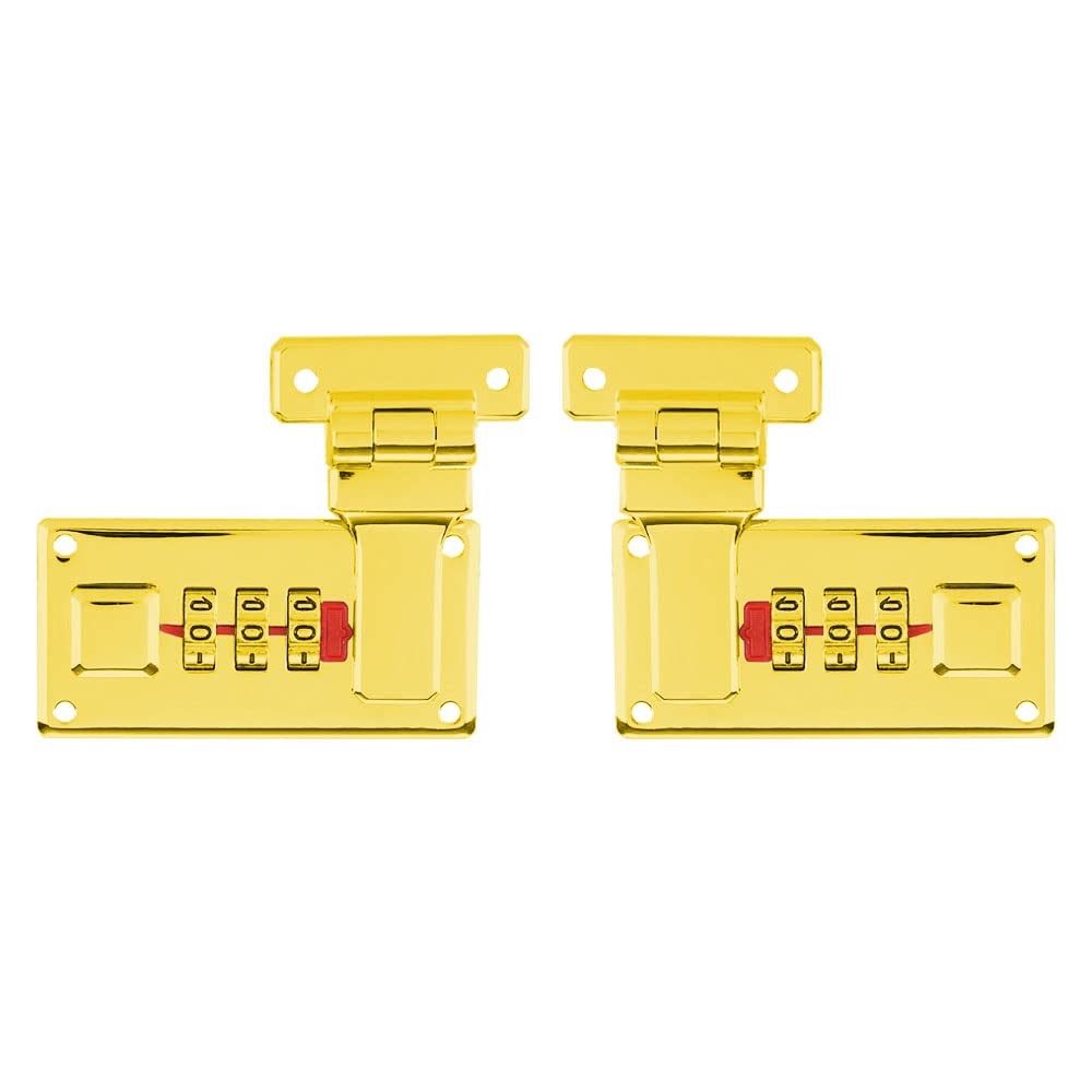 2pcs Tool Box Hasp, Luggage Combination Lock, Briefcases Yellow or Silver