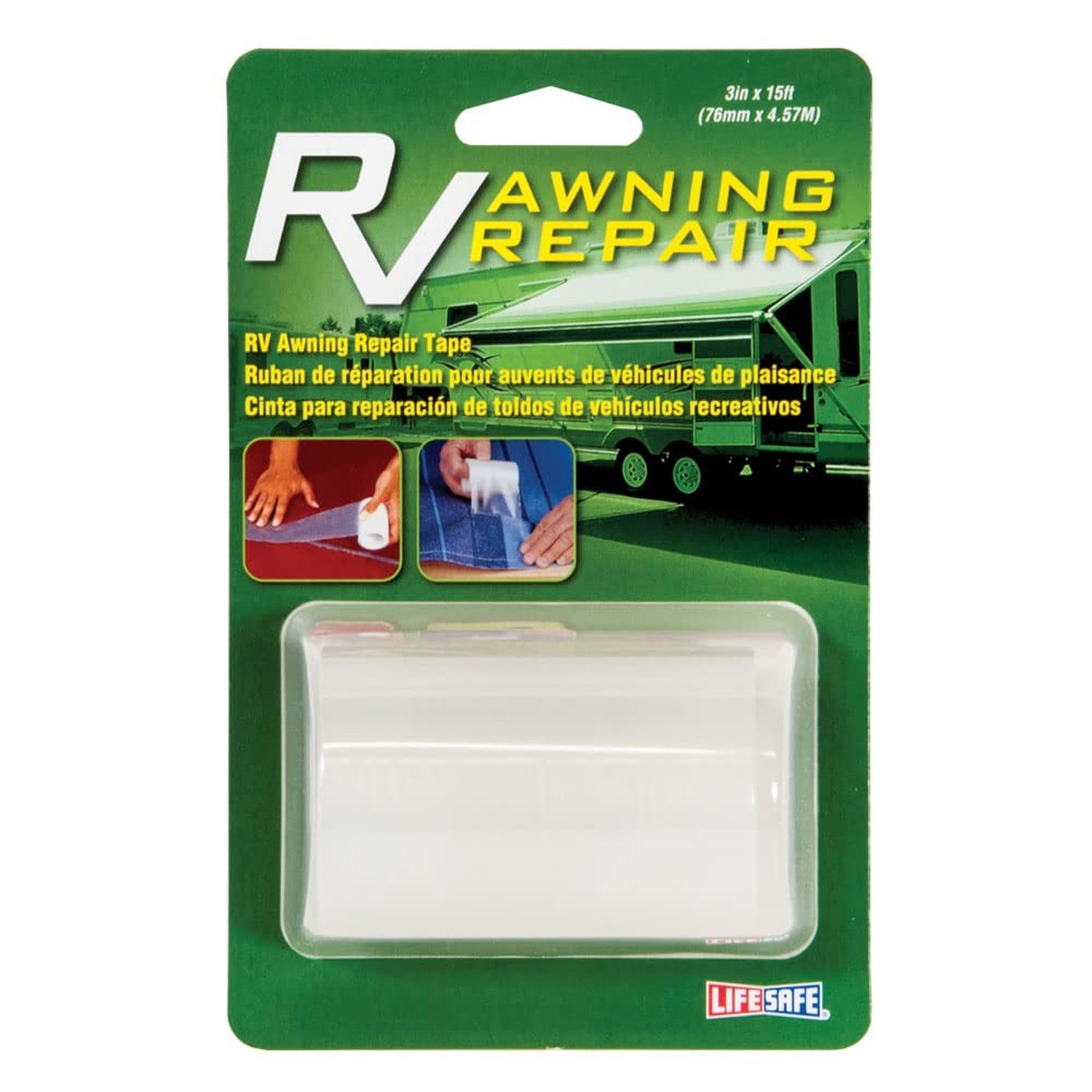 Life Safe Awning Repair Tape, RV and Marine, Repairs Rips, Tears & Punctures ...
