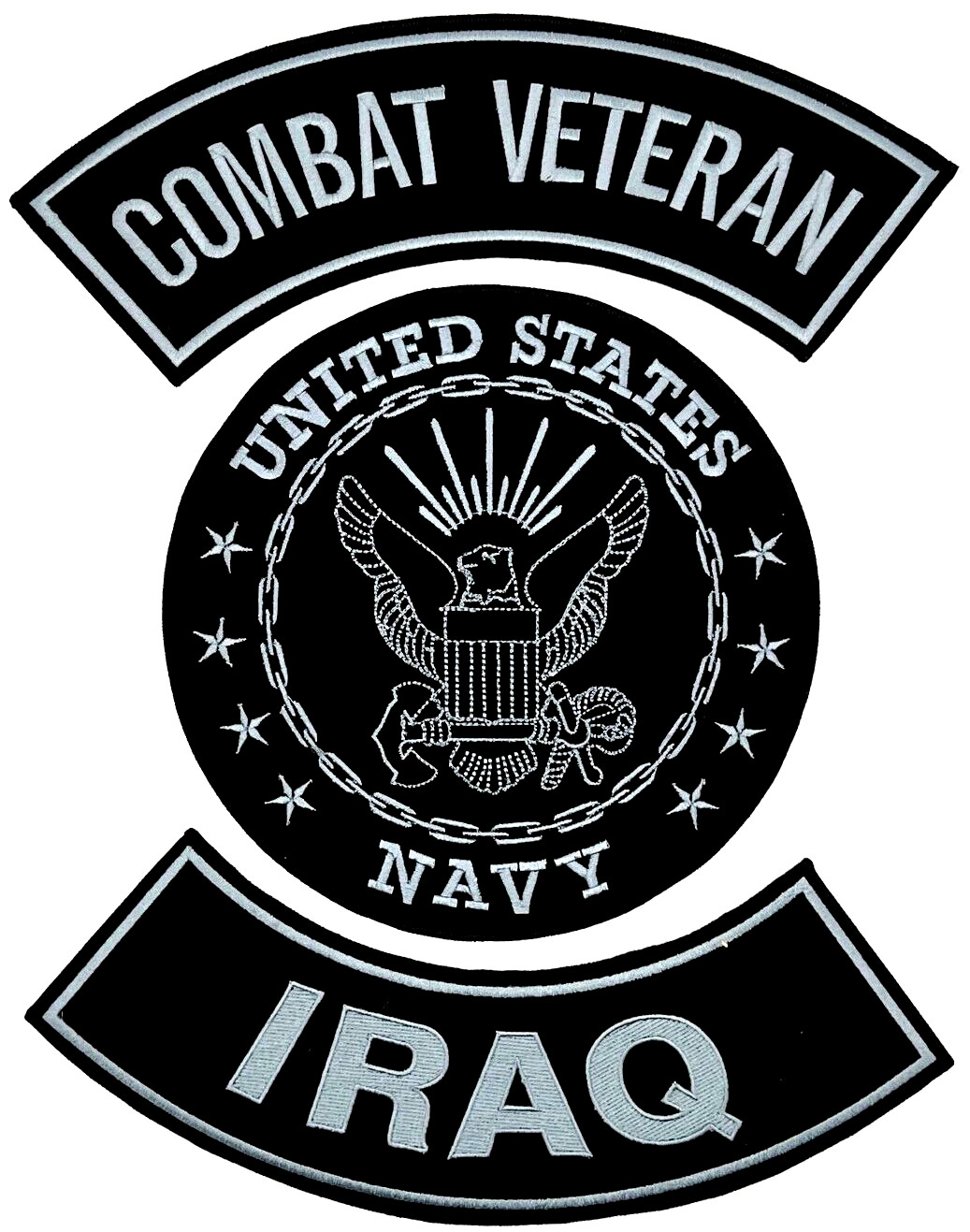U.S. NAVY COMBAT VETERAN IRAQ MILITARY MOTORCYCLE VEST LOT OF 3 PATCHES