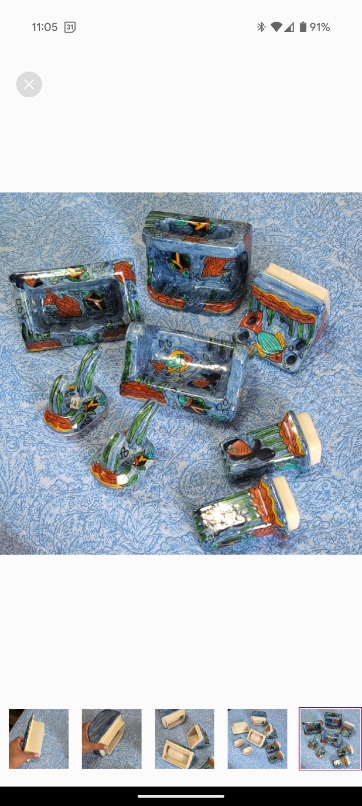 Original Hand Painted Talavera Bathroom Set