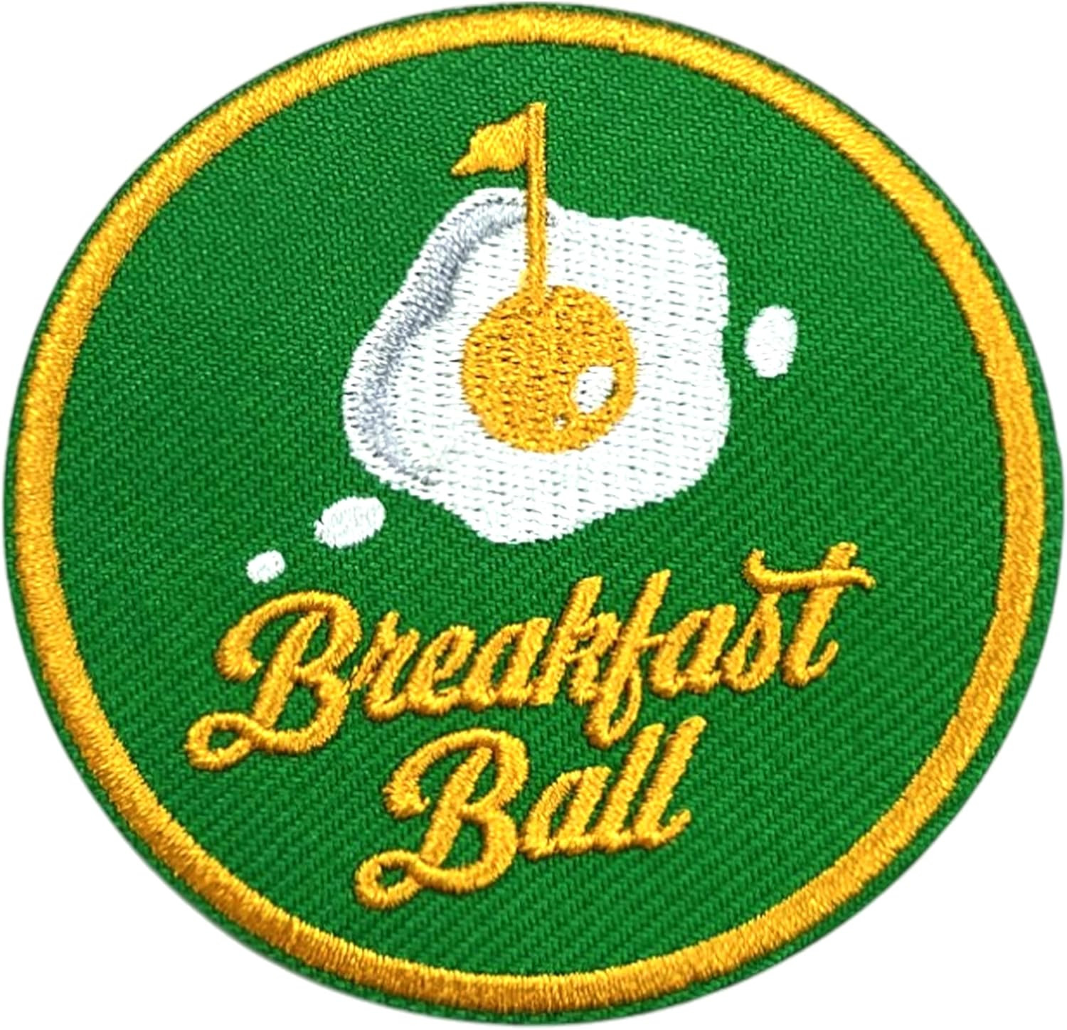 Breakfast Ball Patch 3 Inches Gifts for Golfer Funny Golfing Golf Hole Iron On/S