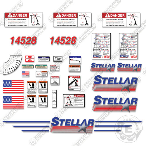 Fits Stellar 14528 Decal Kit Full Safety Stickers with Logos - 7 YEAR 3M VINYL!