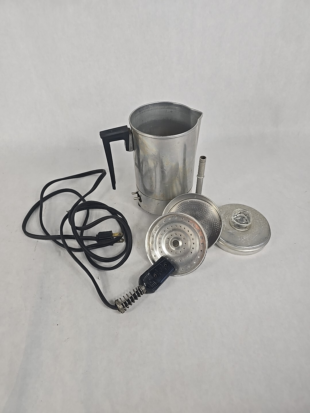 Empire Matic - Small 3 Cup Travel Metal Coffee Percolator - Electric  Vintage