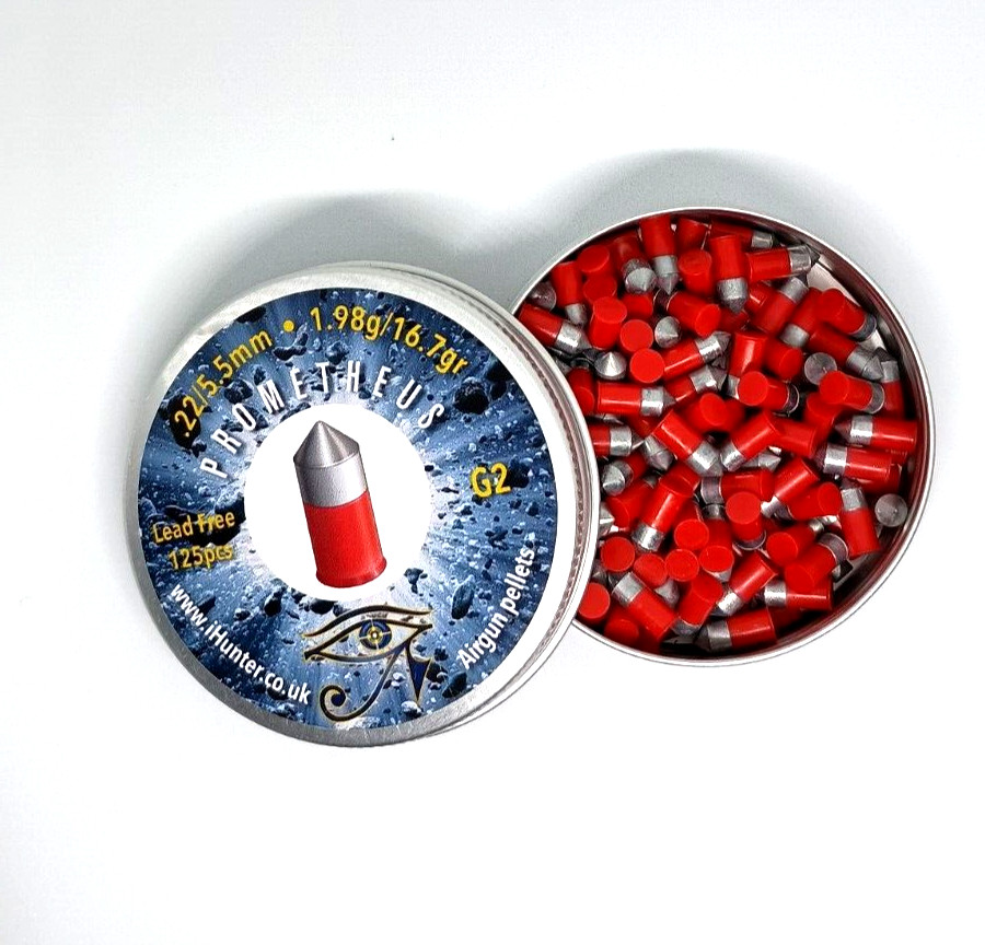 PROMETHEUS 125 Count G2 LEAD-FREE Pointed 5.5mm .22 Caliber Airgun Pellets