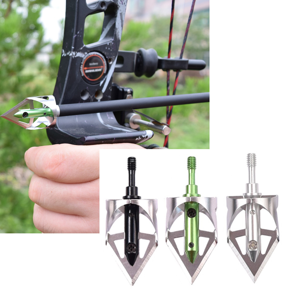 3X Broadheads 100gr Arrowheads Tips for Archery Bow Target Outdoor Hunting