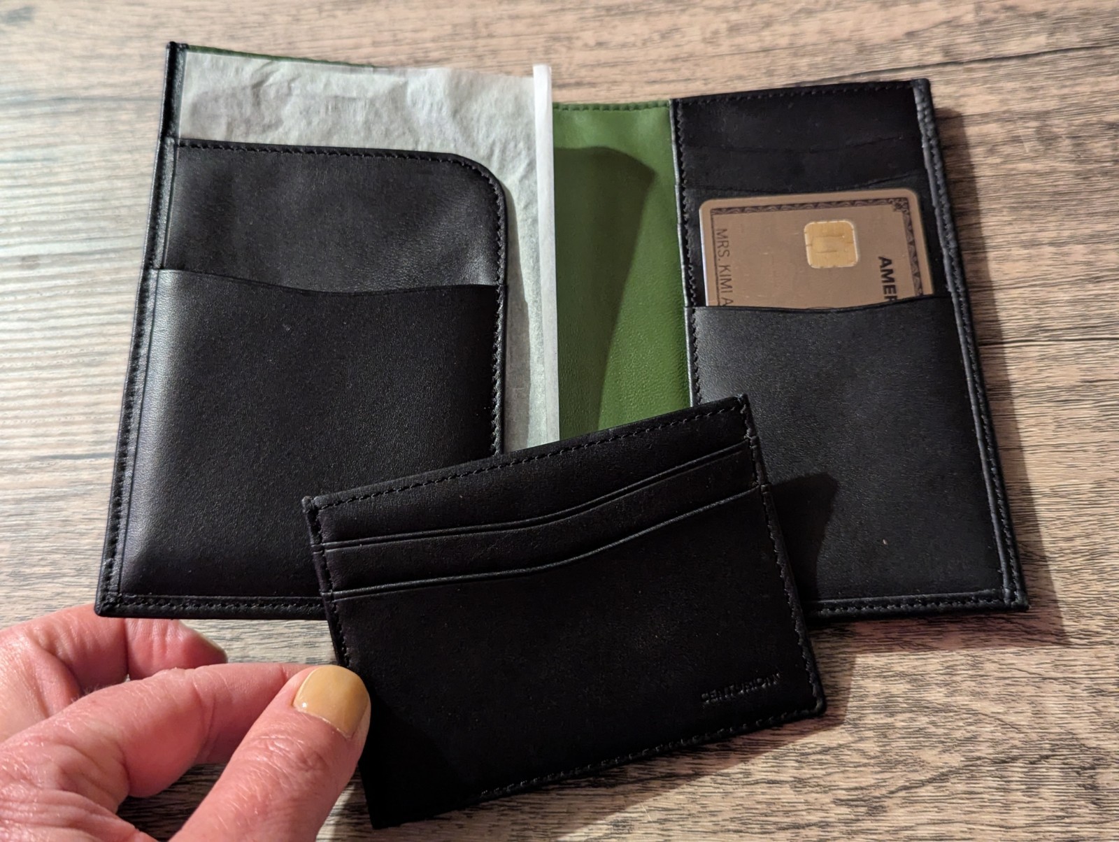 American Express Centurion Black Wallet Passport Credit Card Holder BNIB 2-piece