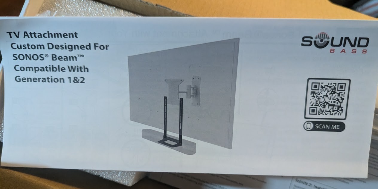 NIB Soundbass Beam TV Mount (Compatible with Gen 1 & 2 Sonos Beam Soundbar,)