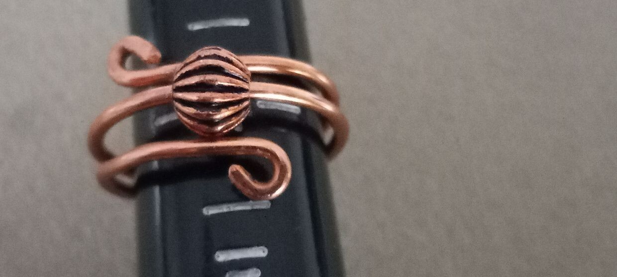 Wire Wrapped Midi Beaded Swirl Ring