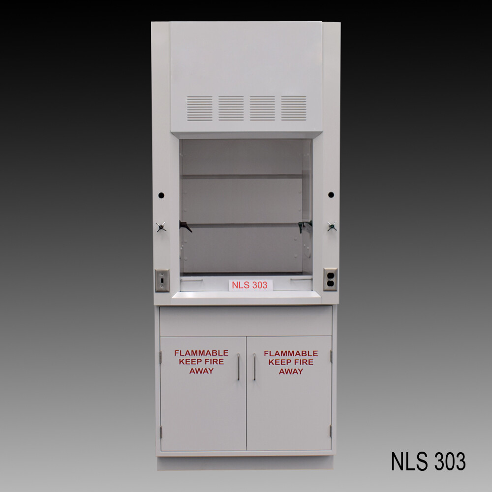 3' Laboratory Fume Hood w/ Flammable Storage Cabinets / Epoxy Top / E2-184