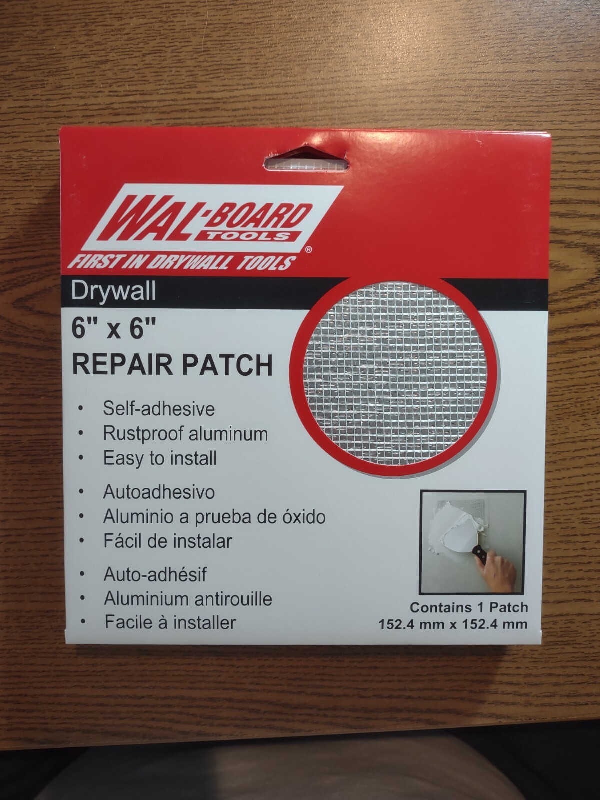 10-Pack Drywall Hole Repair Patches 6x 6 - Aluminum w/Self-Stick Mesh Back
