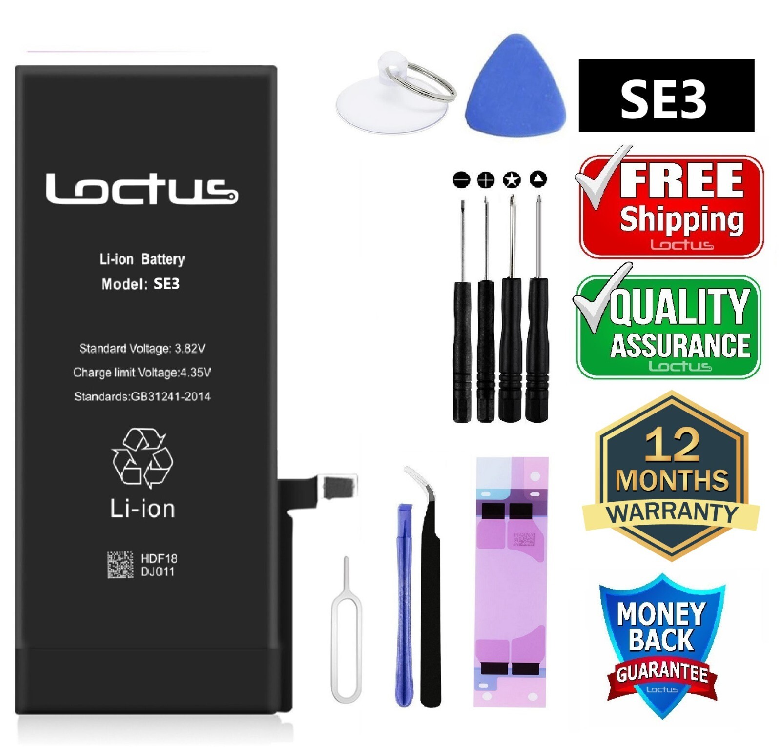 iPhone SE 2022 (3rd Gen) 2018mAh Capacity Replacement Battery with ToolKit A2595