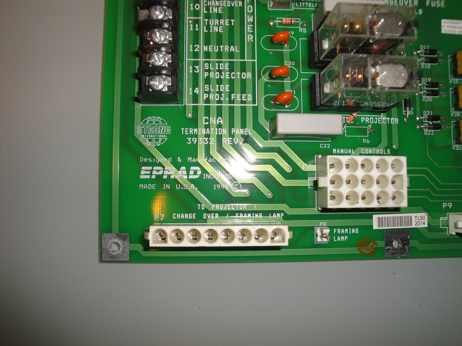 EPRAD CNA Termination Panel 39332 Rev. 6 Plus Volume Card 39370 from Simplex 35