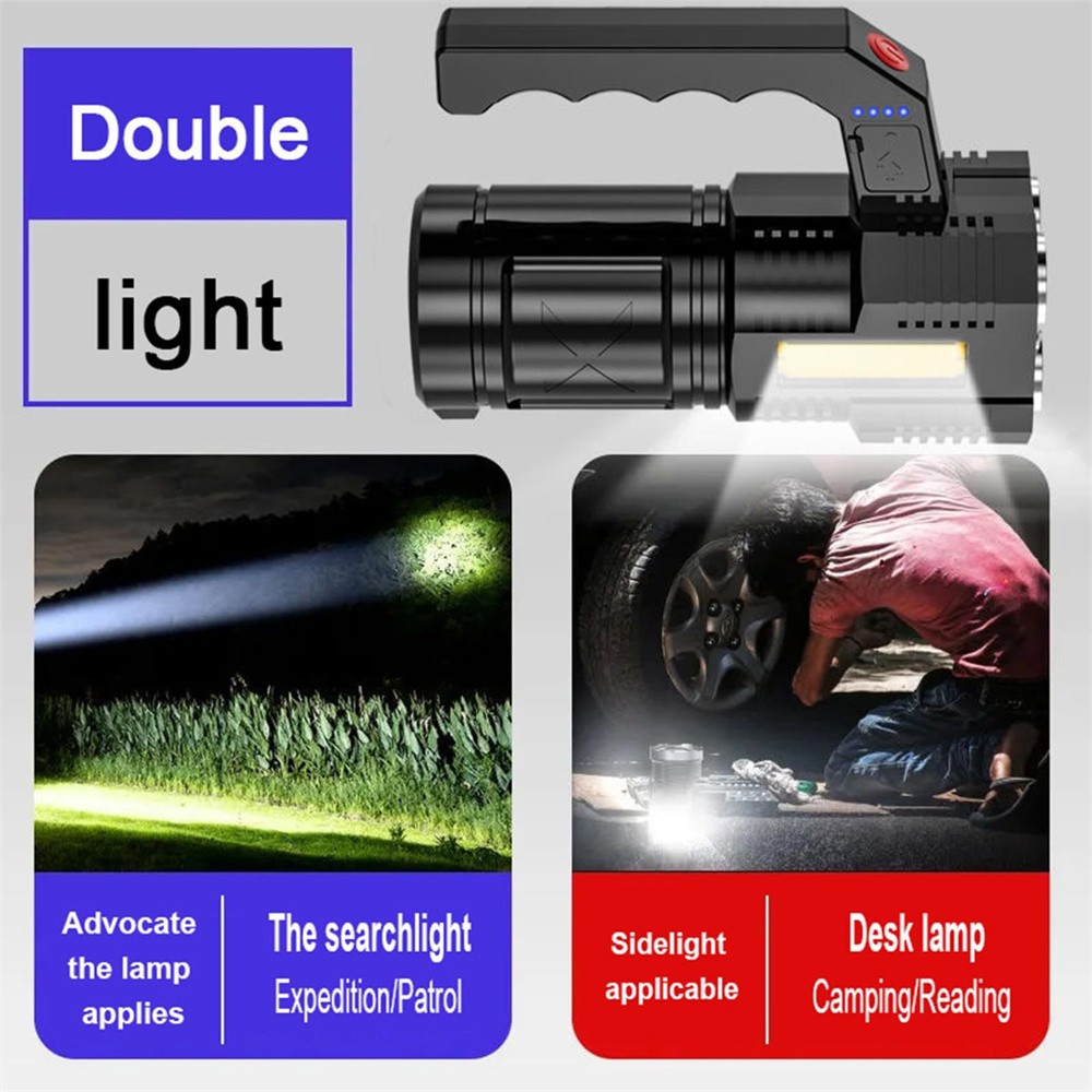 2000000 Lumens Super Bright LED Tactical Flashlight Rechargeable LED Work Light