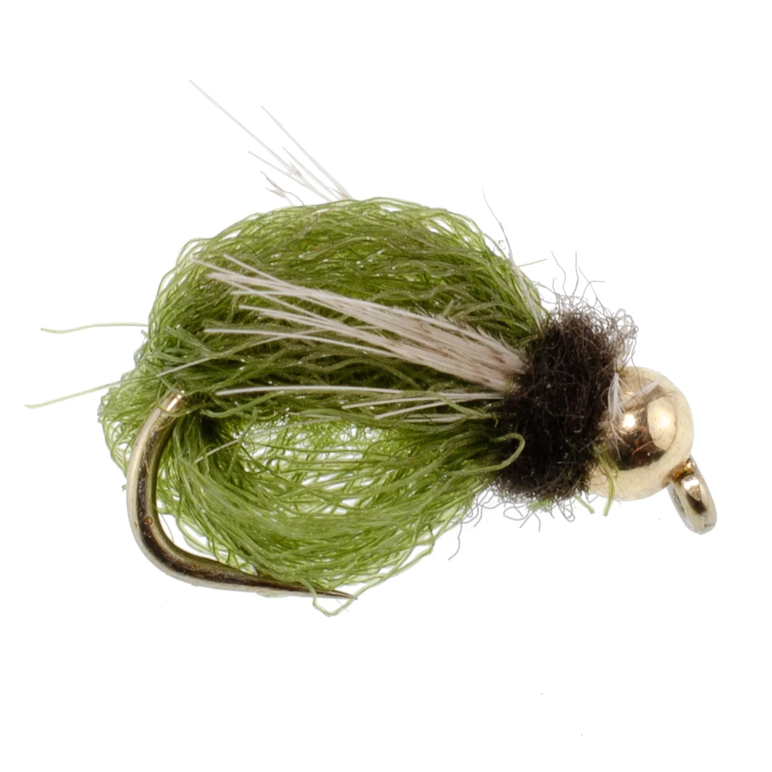 3 Pack Bead Head LaFontaine Olive Deep Sparkle Caddis Pupa - Hook Size 12