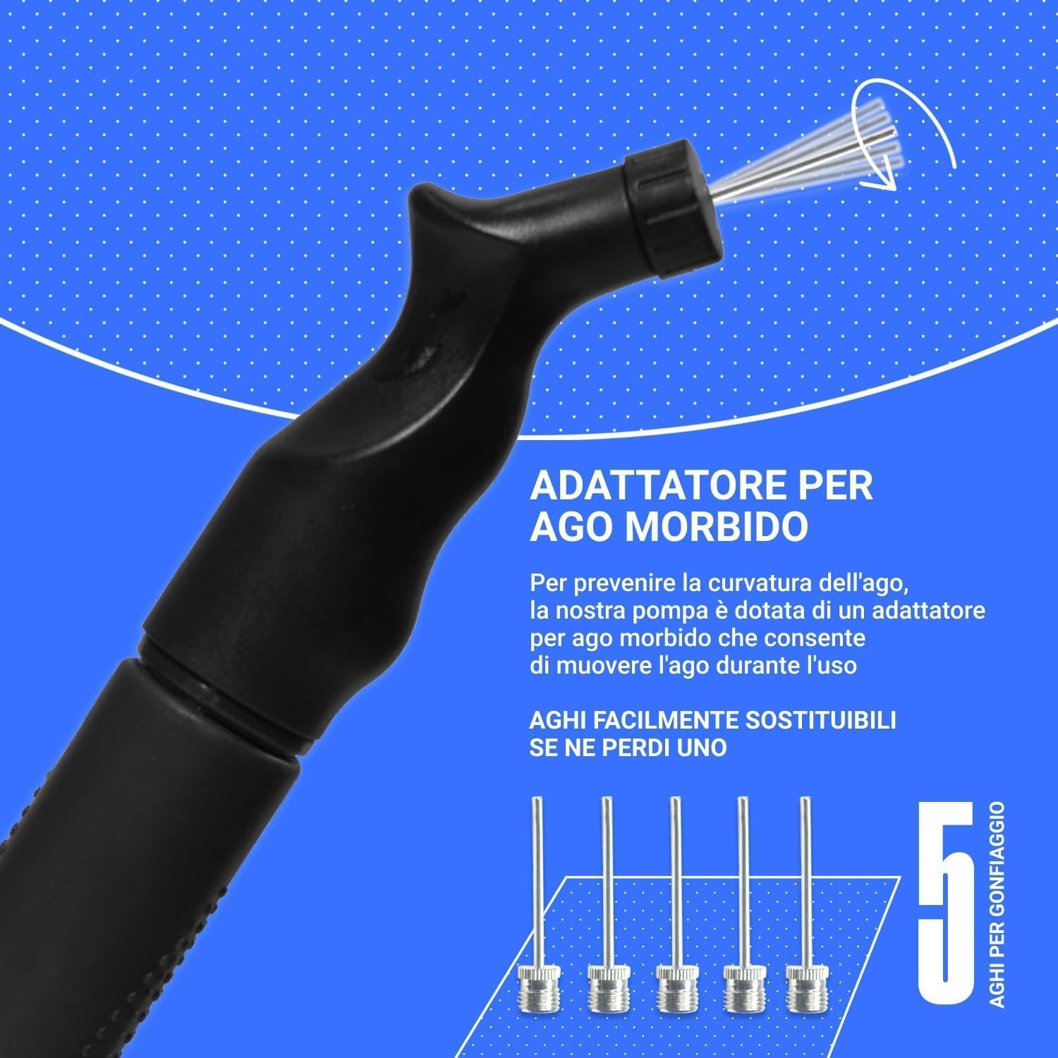 SPORTBIT Ball Pump for Sports Balls - Push & Pull Inflating System - Black