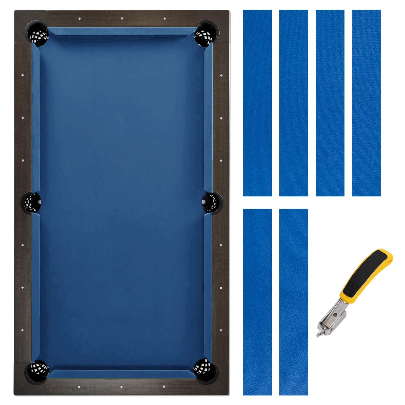 iEsstros 9ft Pool Table Felt Cloth Billiard + 6 Strips, Staple Puller