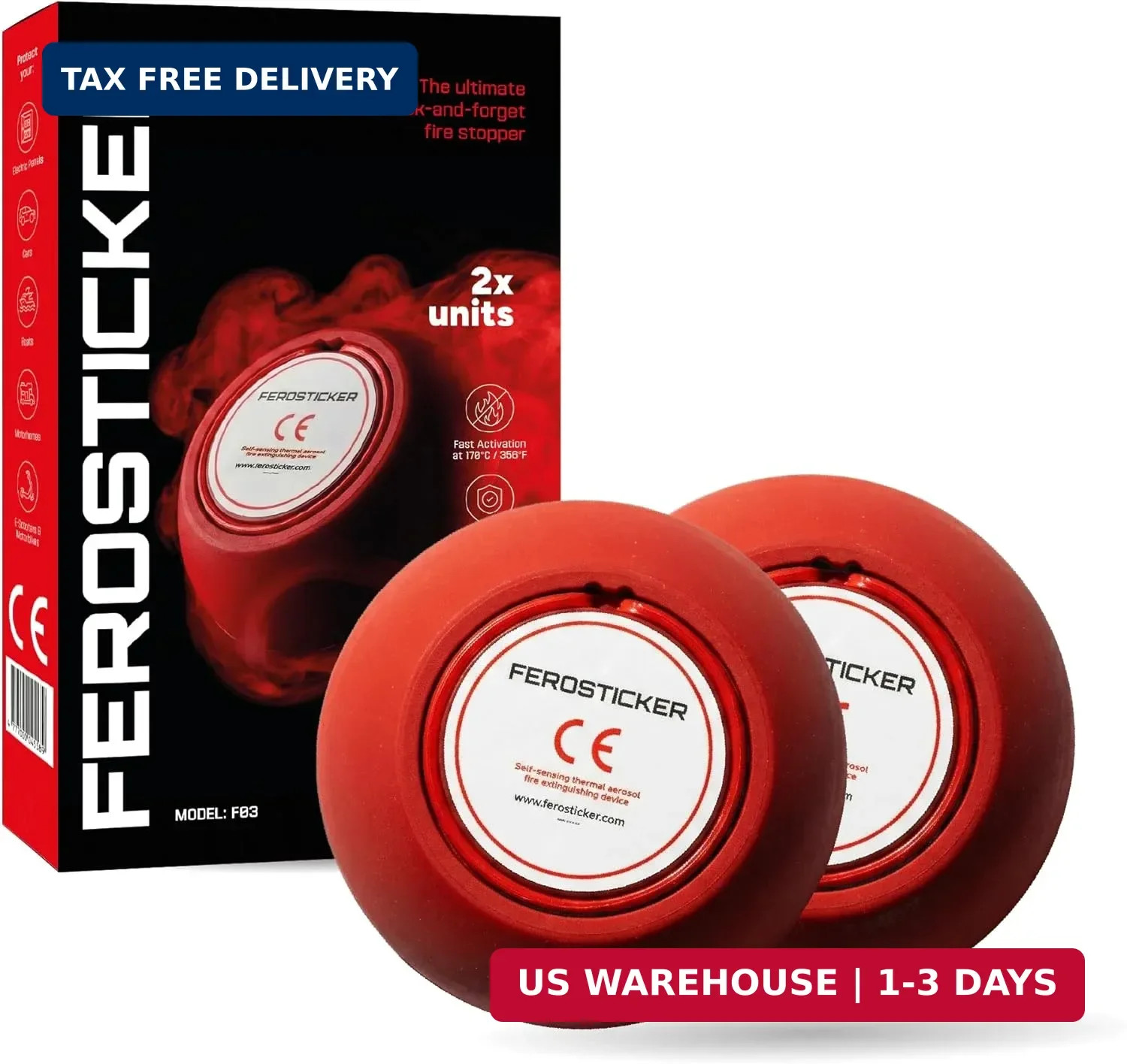 Small Auto Fire Extinguisher 2 Pack for Fuse Box Vehicle Boat Technical Spaces