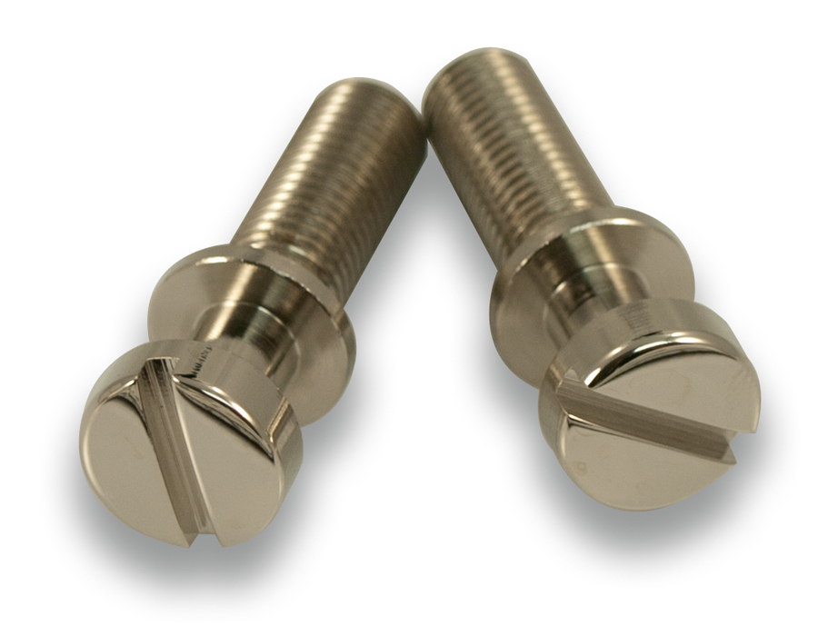 Kluson Stop Tailpiece Studs (2) Brass 0.781 Inch Nickel (USA Made)