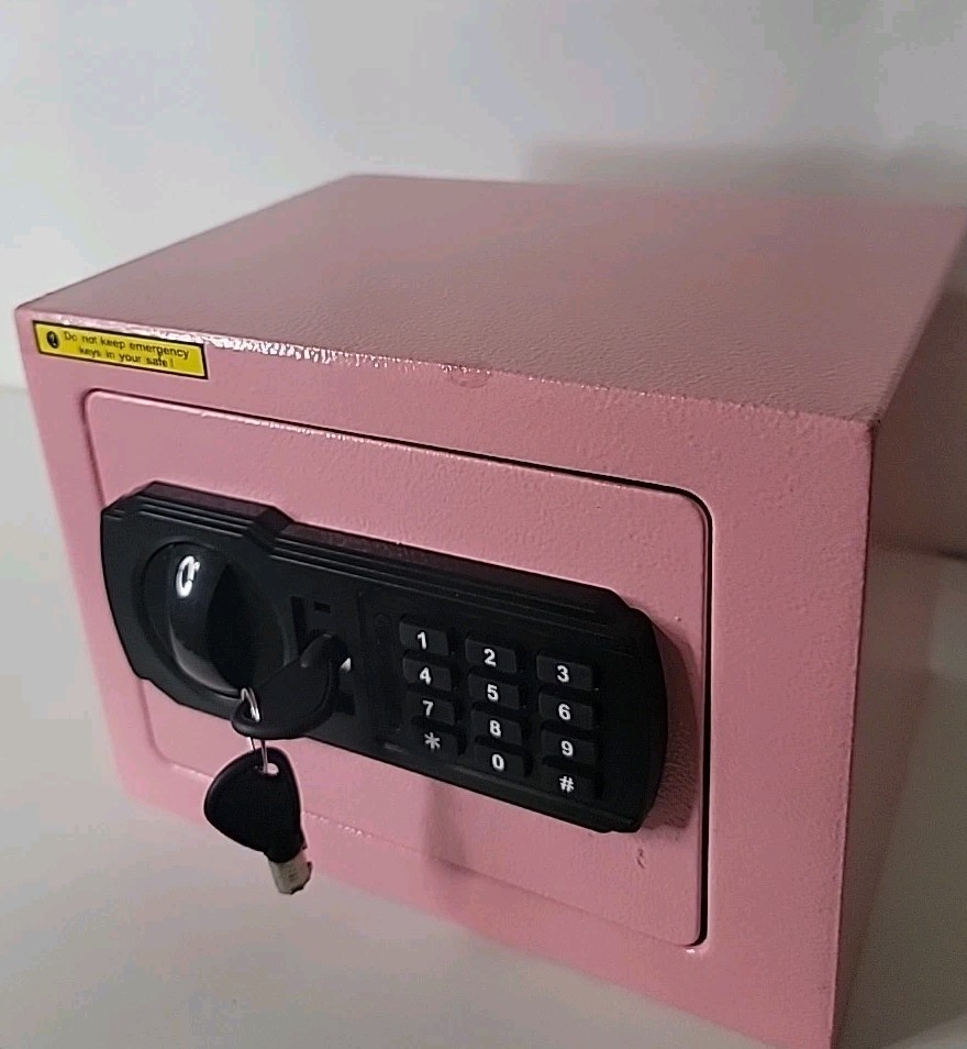 Intelligent Electronic Safe, Pink, Some Paint Touch-up (See Pictures), 2 Keys
