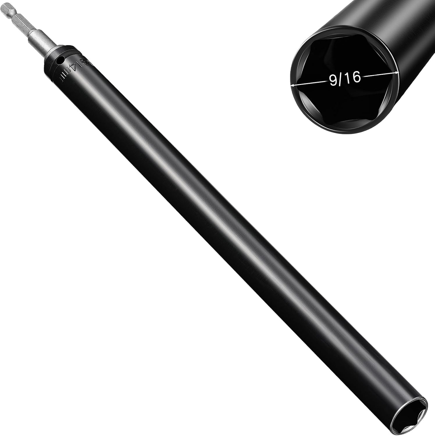 9/16"(14mm) Power Nut Driver, Nut Runner Hollow Socket with 1/4" Hex Shank, Fit