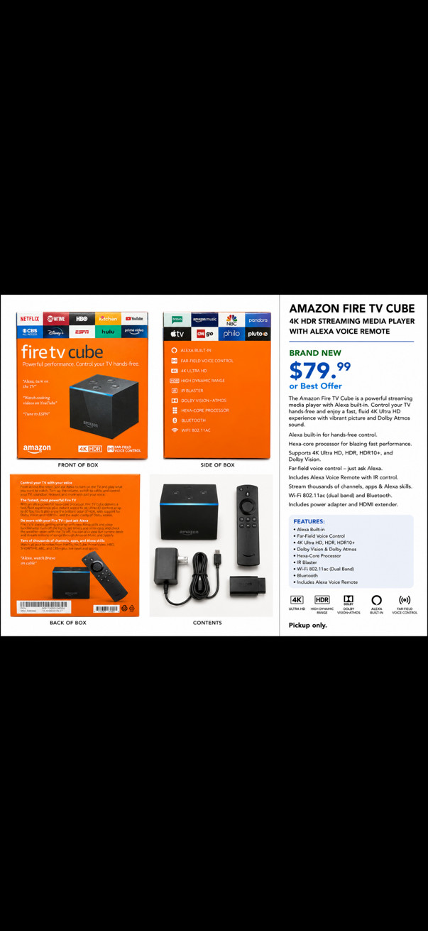 Fire TV Cube Hands-Free with Alexa and 4K Ultra HD Streaming Media Player