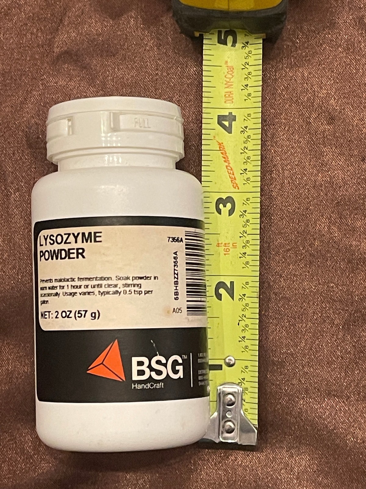 Lysozyme Powder 2 ounce Prevents Malolactic Fermentation in Beer BSG
