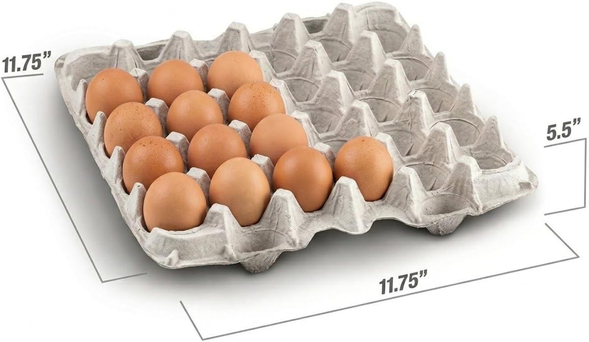 Egg Flat Cartons 30 Count, Pulp Fiber Egg Flats Bulk, Stackable Egg Trays for Fa