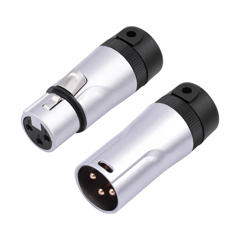 2Piece 3Pin Mic Auditory Connectors, Professional Male And Female Microphone