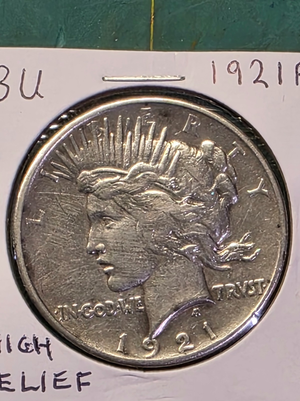 1921-P HIGH RELIEF BU PEACE SILVER DOLLAR EXCELLENT DISPLAY
