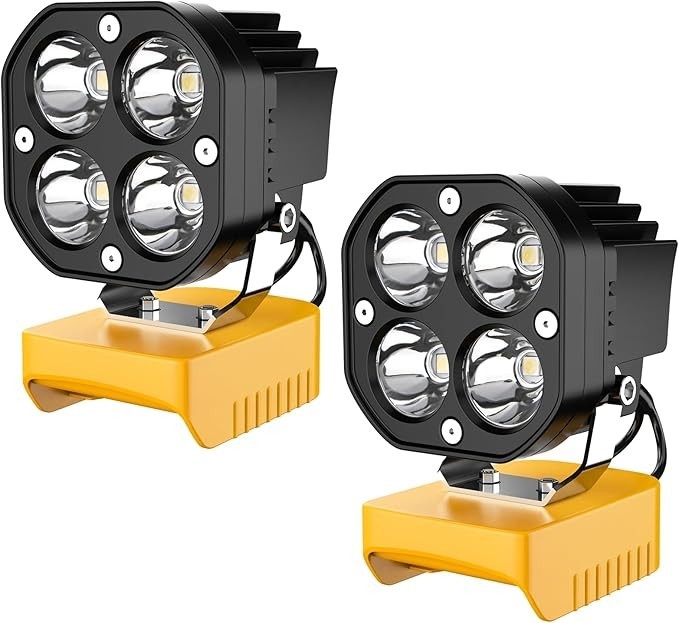 40W 6000LM LED Flashlight 2-Pack Work Light for Dewalt 20V Max Battery Portable