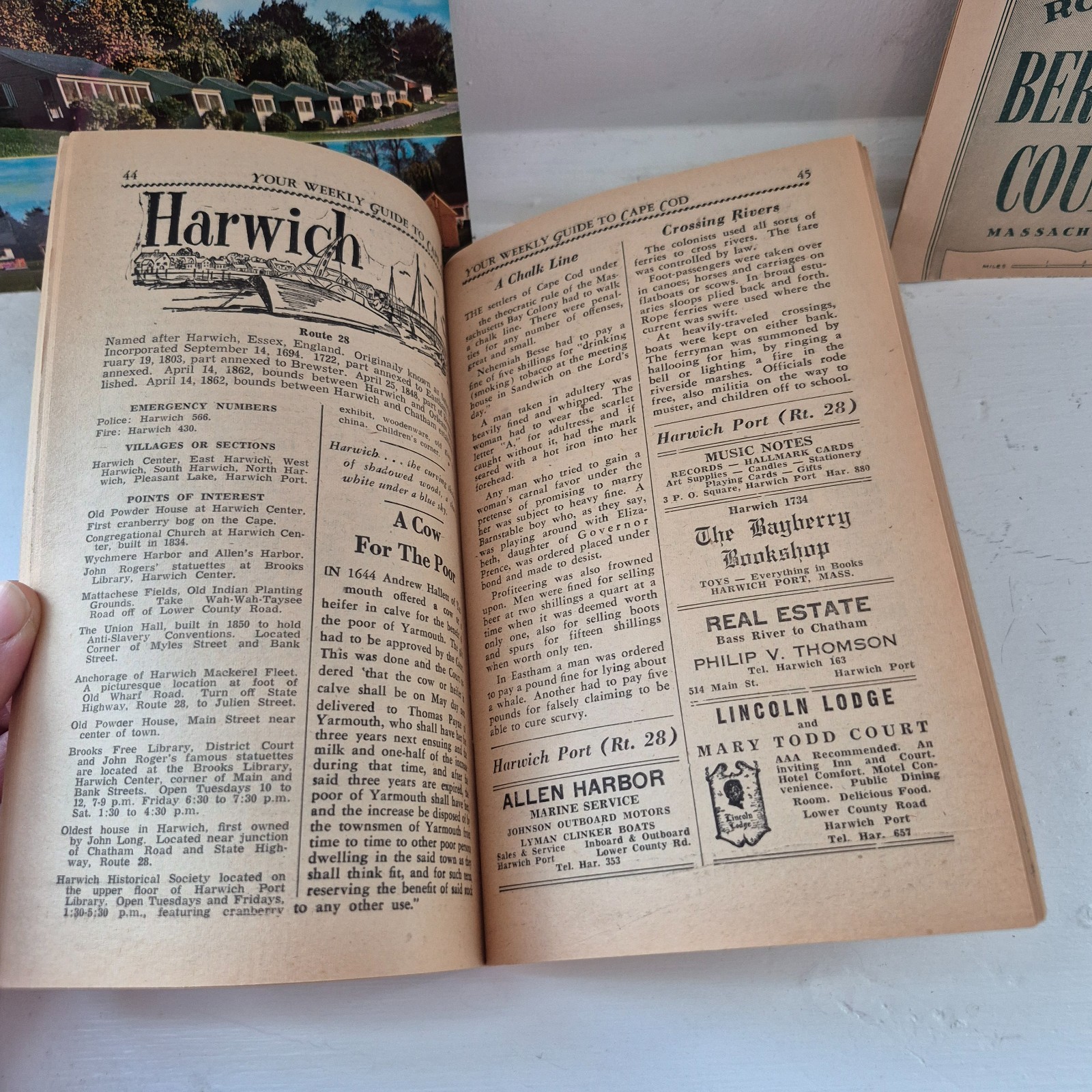 Lot Vintage 50s Cape Cod Guide Magazine Pamphlet Postcards Map Martha's Vineyard