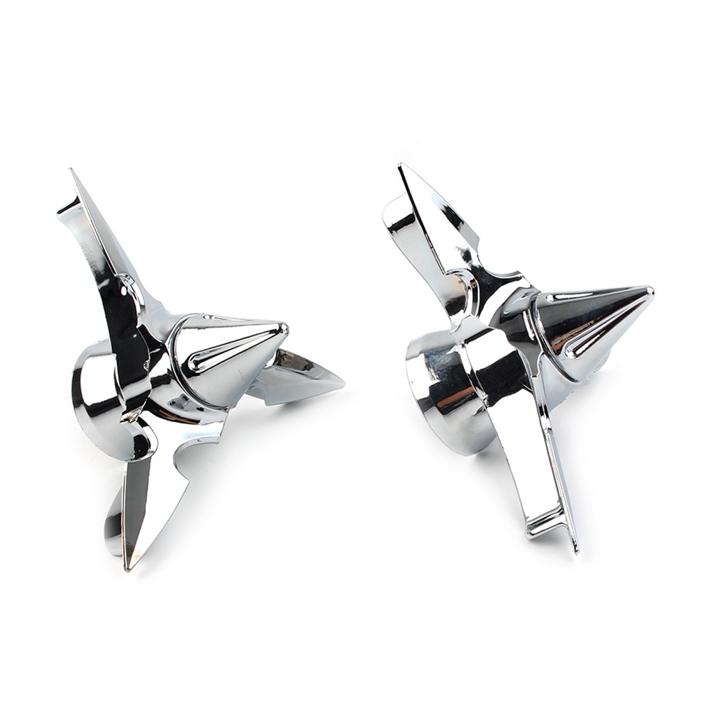 For Harley Softail Touring Chrome Spun Blade Spinning Front Axle Cap Nut Cover