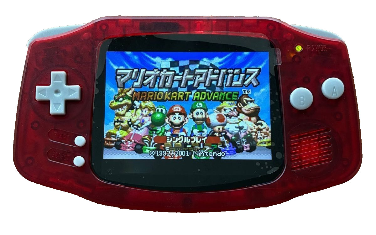 Nintendo Game Boy Advance Clear Red GBA Console IPS MAX V5 Laminated USB-C JAPAN