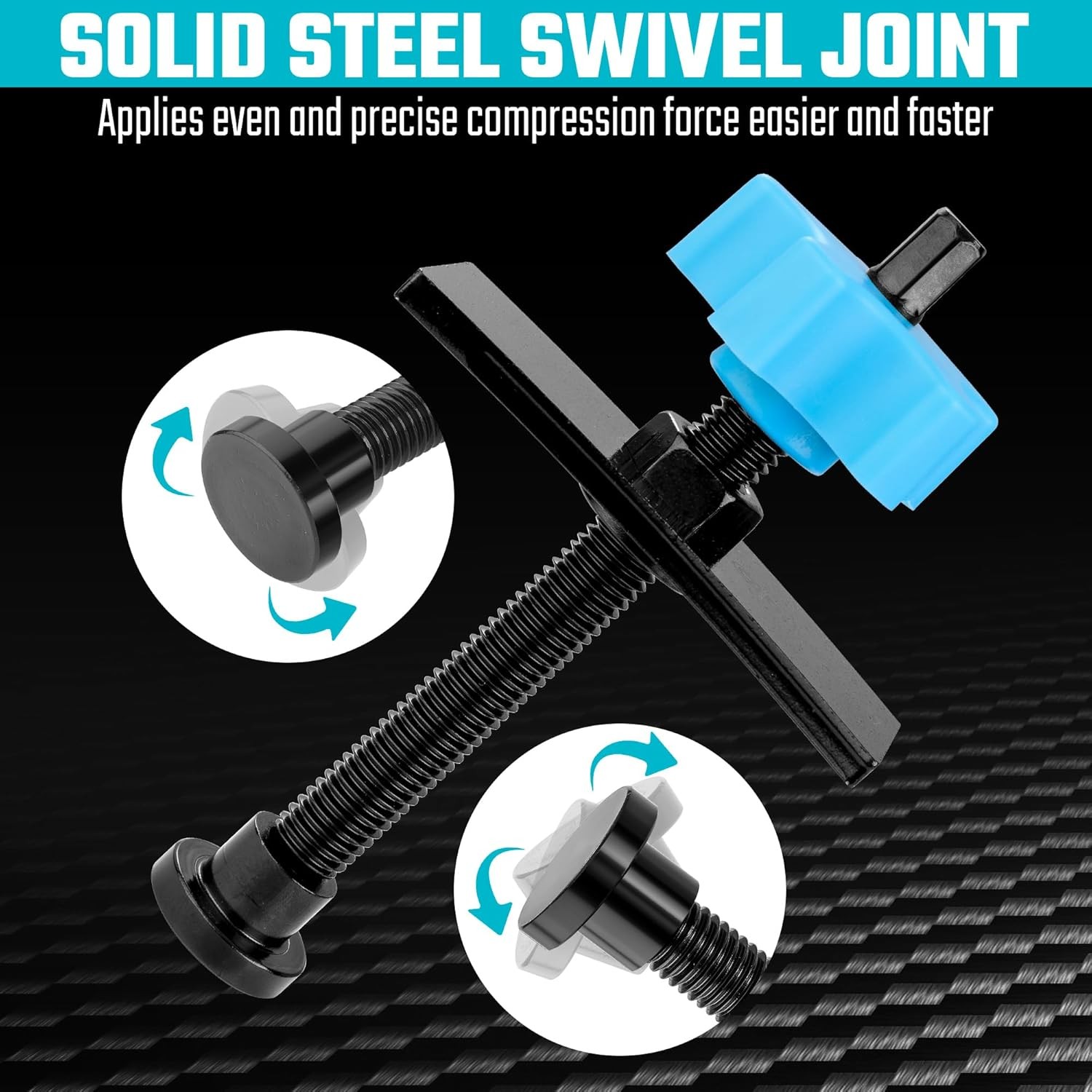 Heavy Duty Brake Caliper Piston Compressor Tool Kit with Pad Spreader and 2