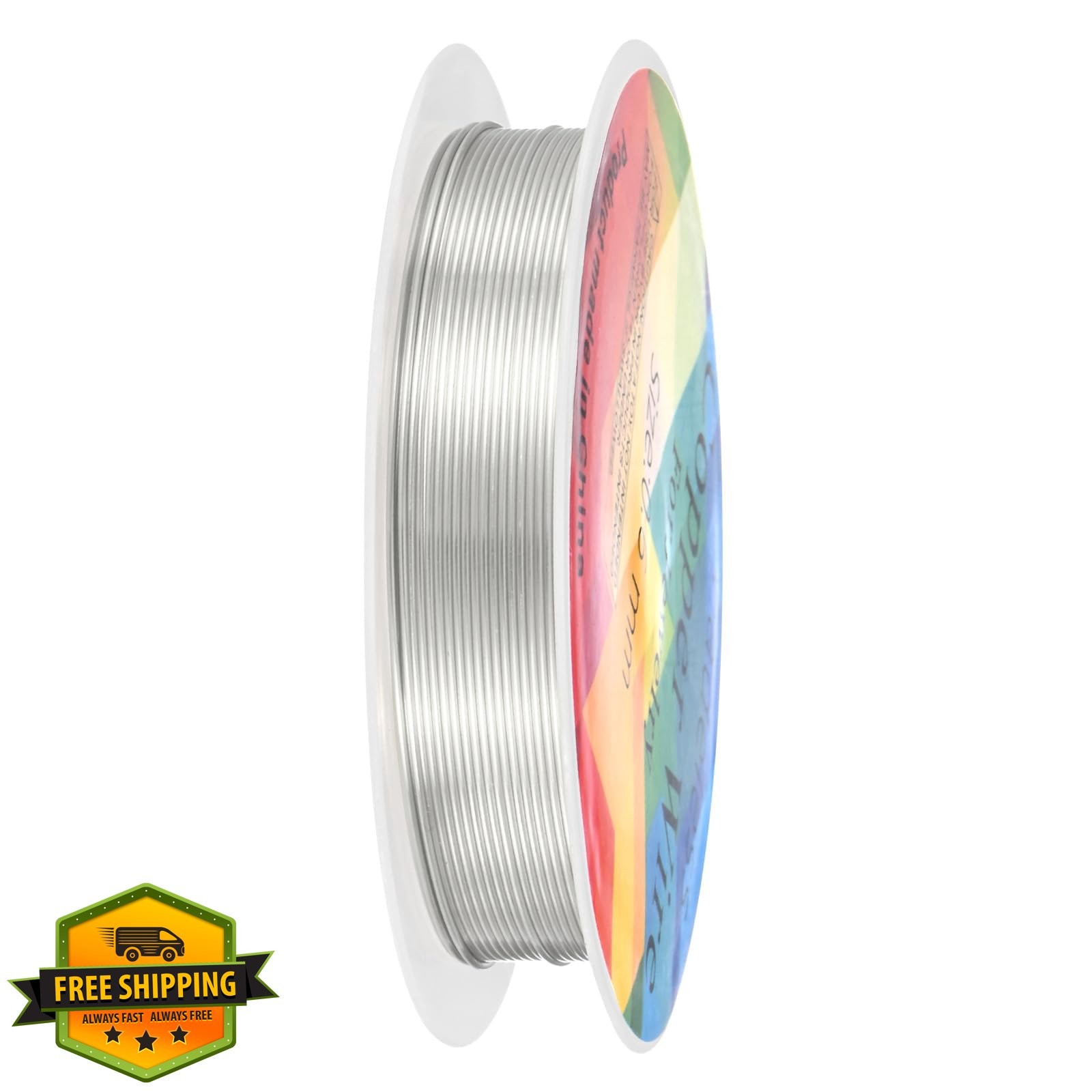 METERXITY Copper Wire, 0.6mm/22ga, 13.1FT, Bright Silver, Jewelry Making