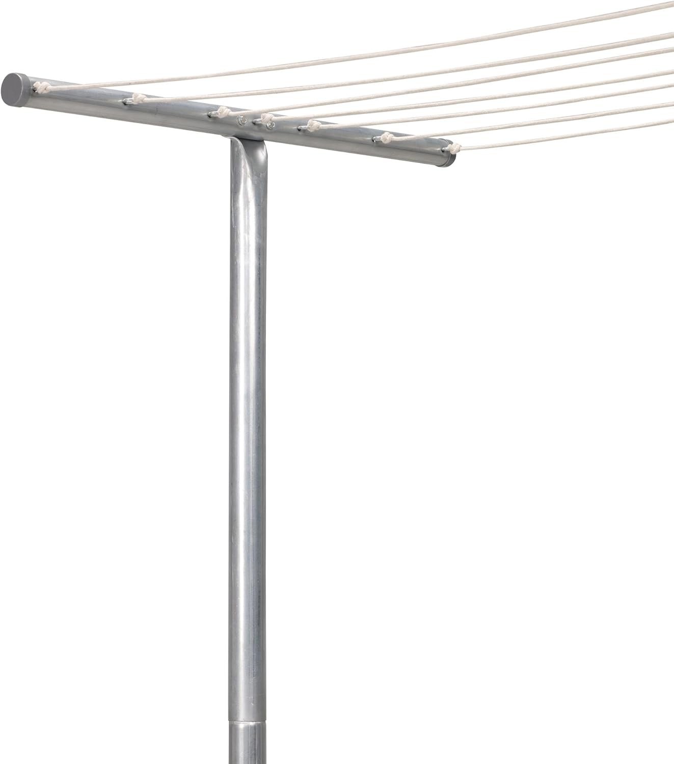 Outdoor Clothesline T Post Galvanized Steel Support Single Post Crossbar Eyelet
