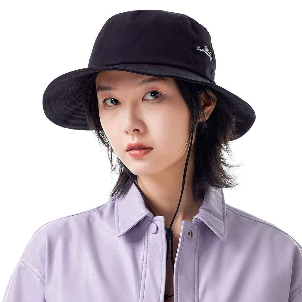 2 Pcs Black Bucket Hats Women's Wide Brim Sun Cap Fishermen UV Protection UPF50+