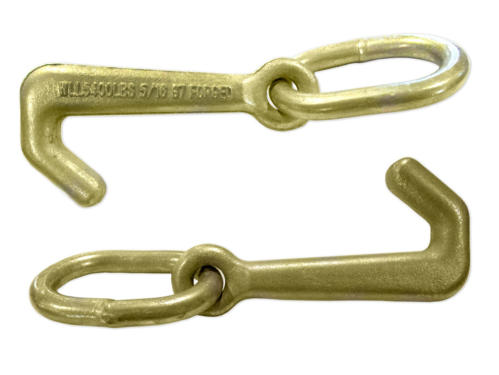 5/16" Grade 70 Mini J Hook Assembly 2 Pack Yellow Zinc 4700 lb WLL