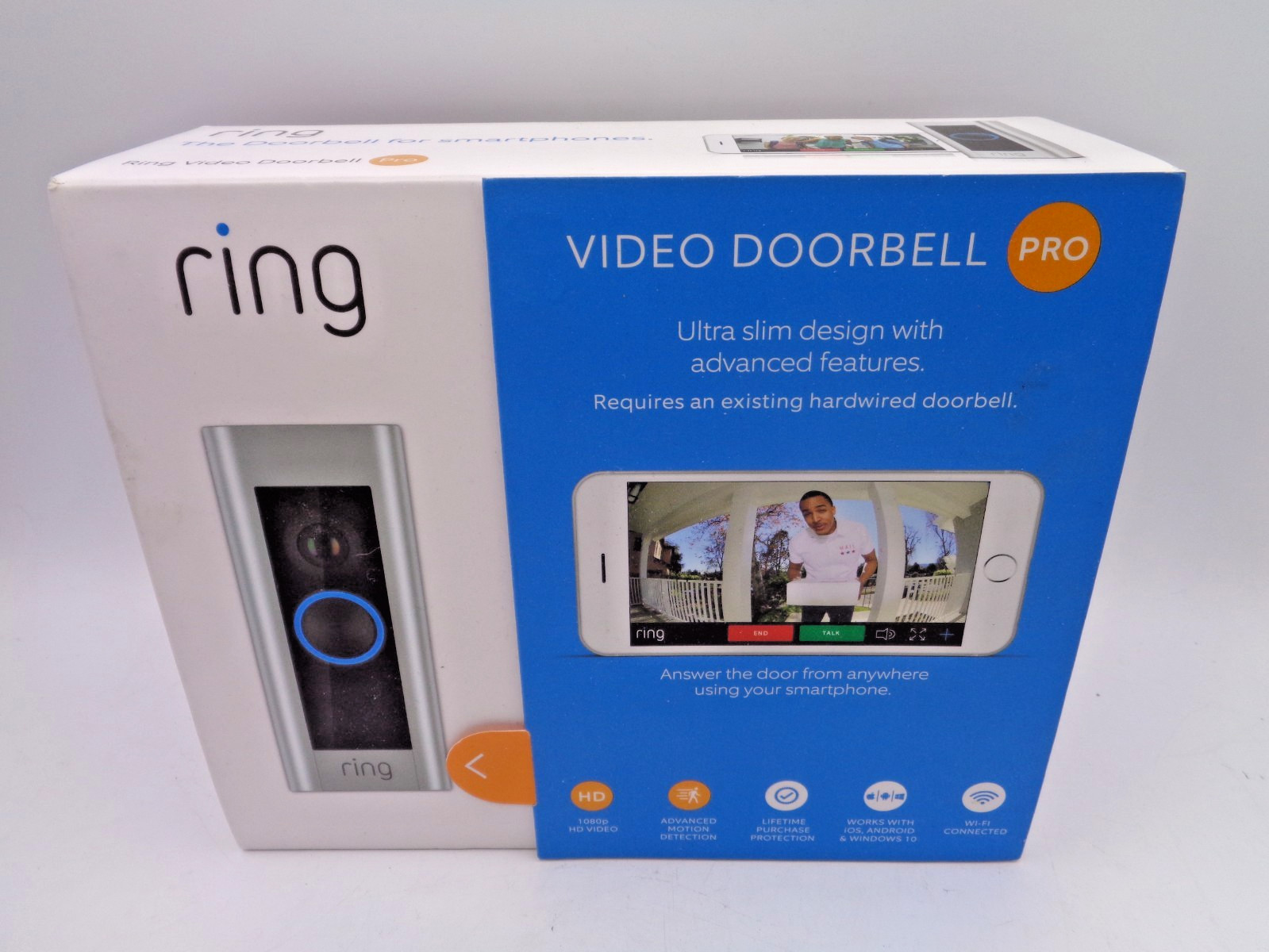 Ring Video Pro Doorbell 1080p HD Camera - Hardwired, Motion Detection NOB