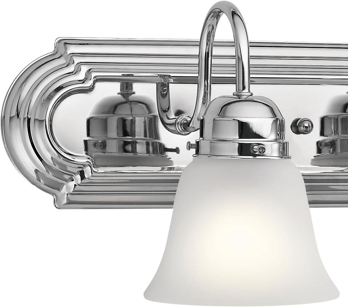 24" 3-Light Vanity Bath Light in Chrome, Modern Bathroom Light with Clear Satin