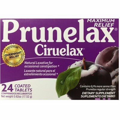 Prunelax Ciruelax Maximum Strength Natural Laxative Tablets Gluten Free 24 Count