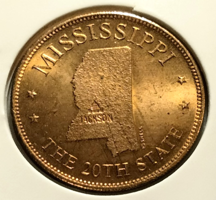 Mississippi - The Magnolia State - U.S. State Token (IN#16047)