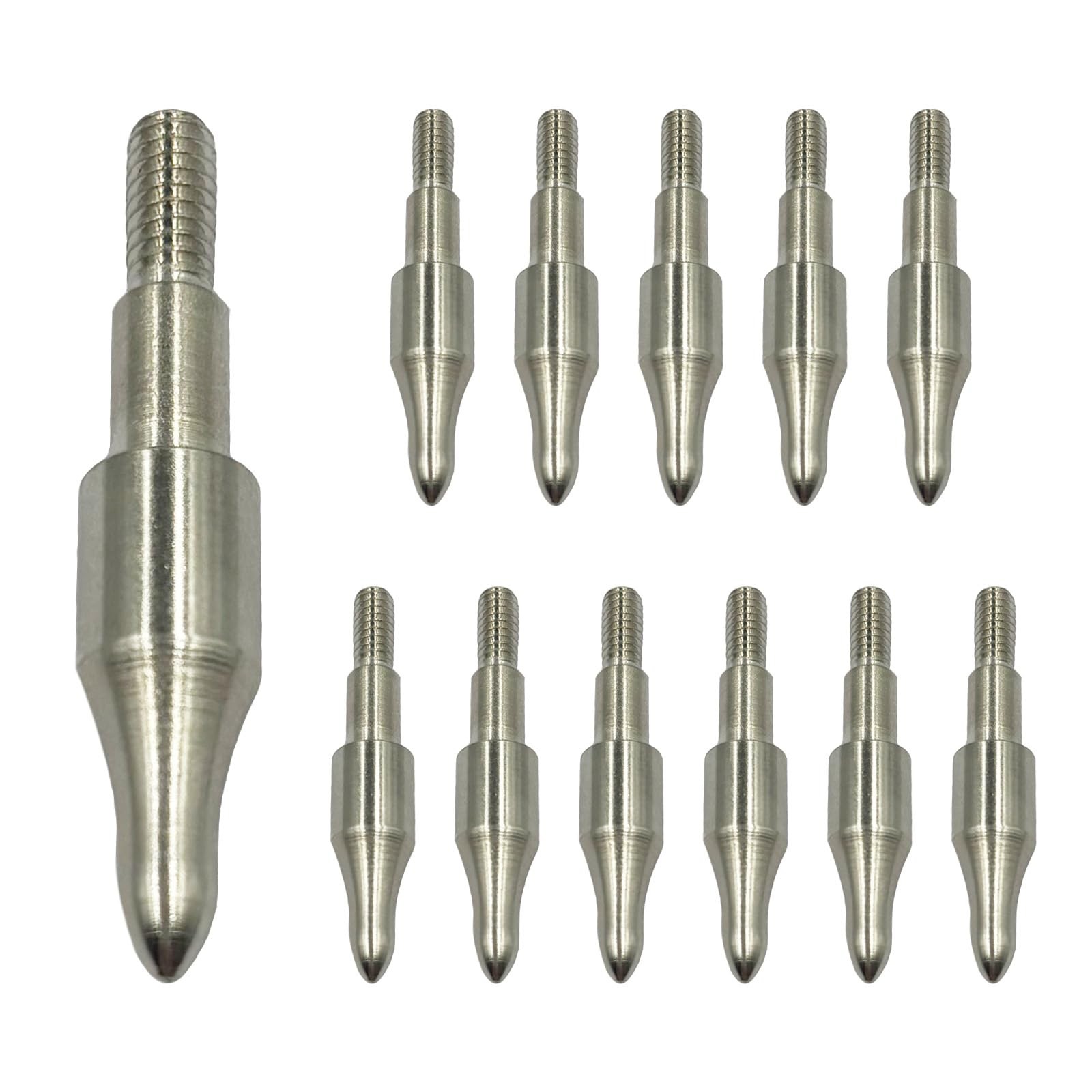 Archery Points 75/100/125/150 Grains - 12pcs 100 grain silver points