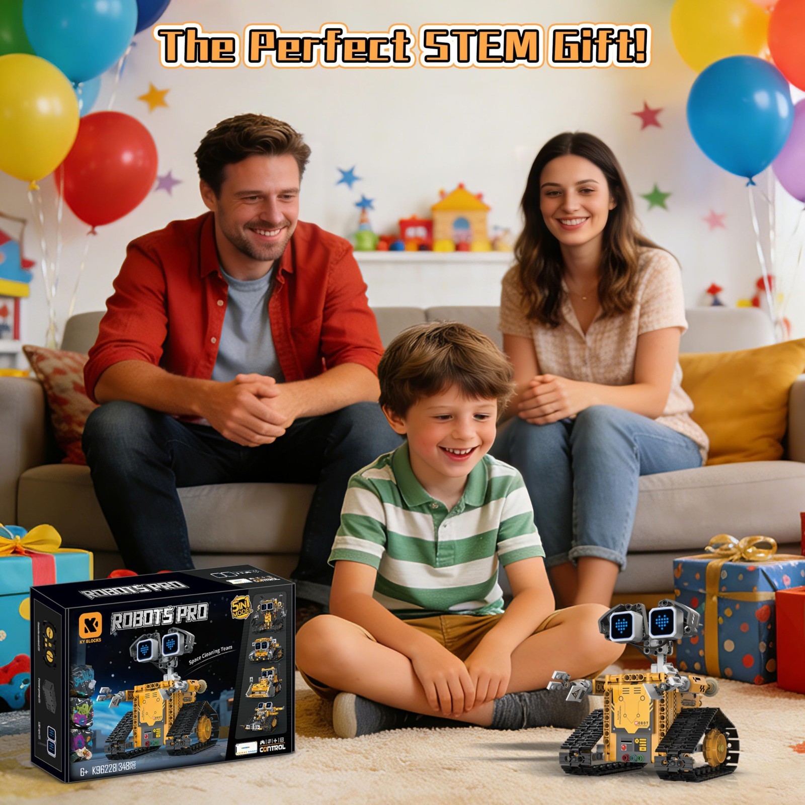 5-in-1 Robot Building Kit for Kids 6-12, STEM Coding Robot Toy with App & Remote