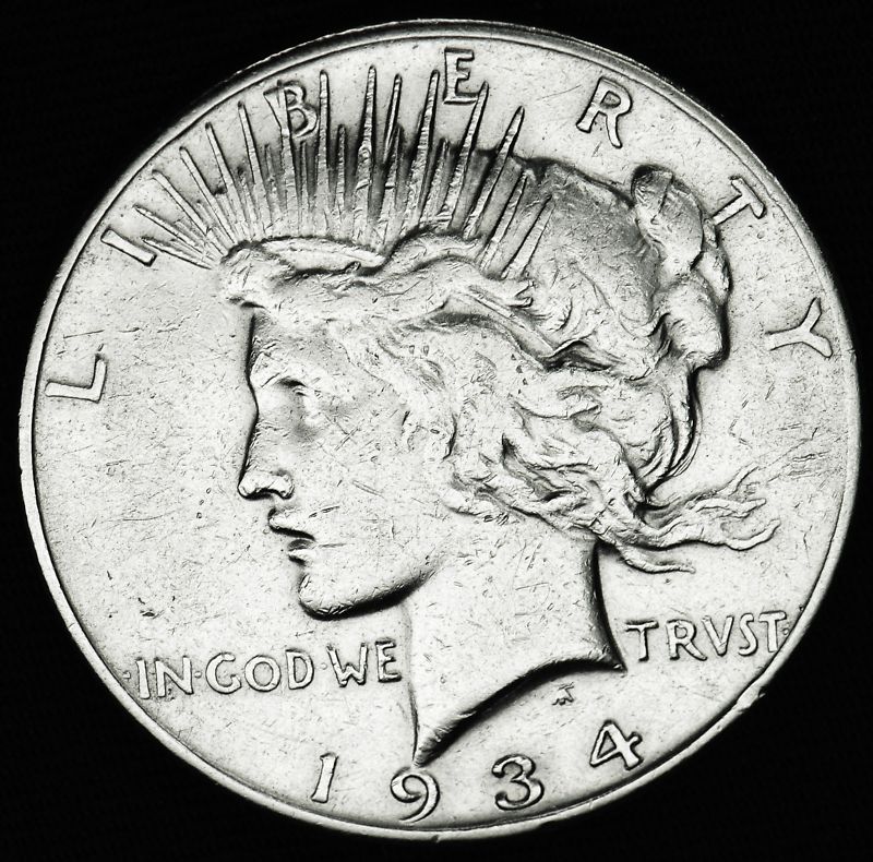 1934-s Peace Silver Dollar.     Better Grade   (Inventory A)